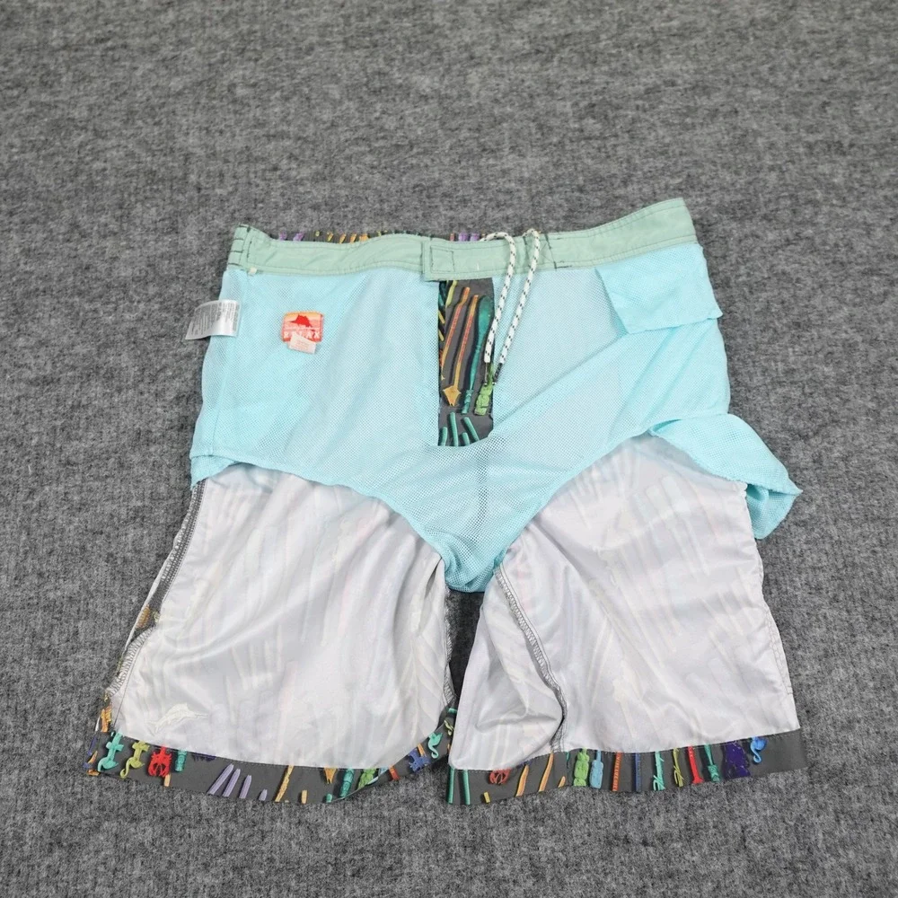 Tommy Bahama‎ Relax Swim Trunks Mens Large Gray Swizzle Stick Print Lined Shorts